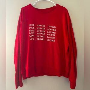 red Oversized H&M sweatshirt